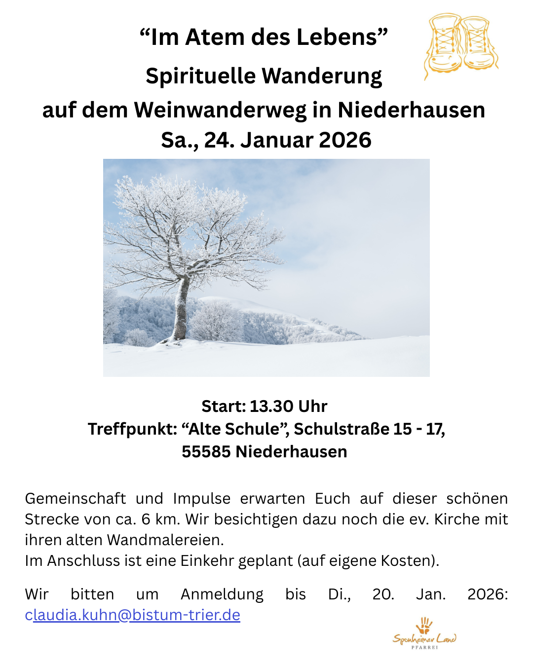 “Im Atem des Lebens” Spirituelle Wanderung auf dem Weinwanderweg in Niederhausen Sa., 24. Januar 2026