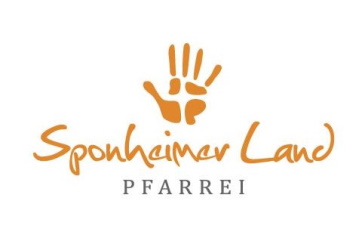 Man sieht einen farbigen Handabdruck, darunter der Text 'Pfarrei Sponheimer Land'